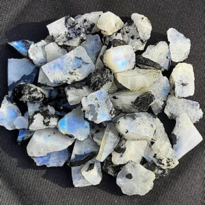 Natural White Rainbow Moonstone Rough,real Rainbow Specimen,blackish Rainbow Slabs,rainbow Raw Material,rainbow Slice,black Spot Rainbow Raw