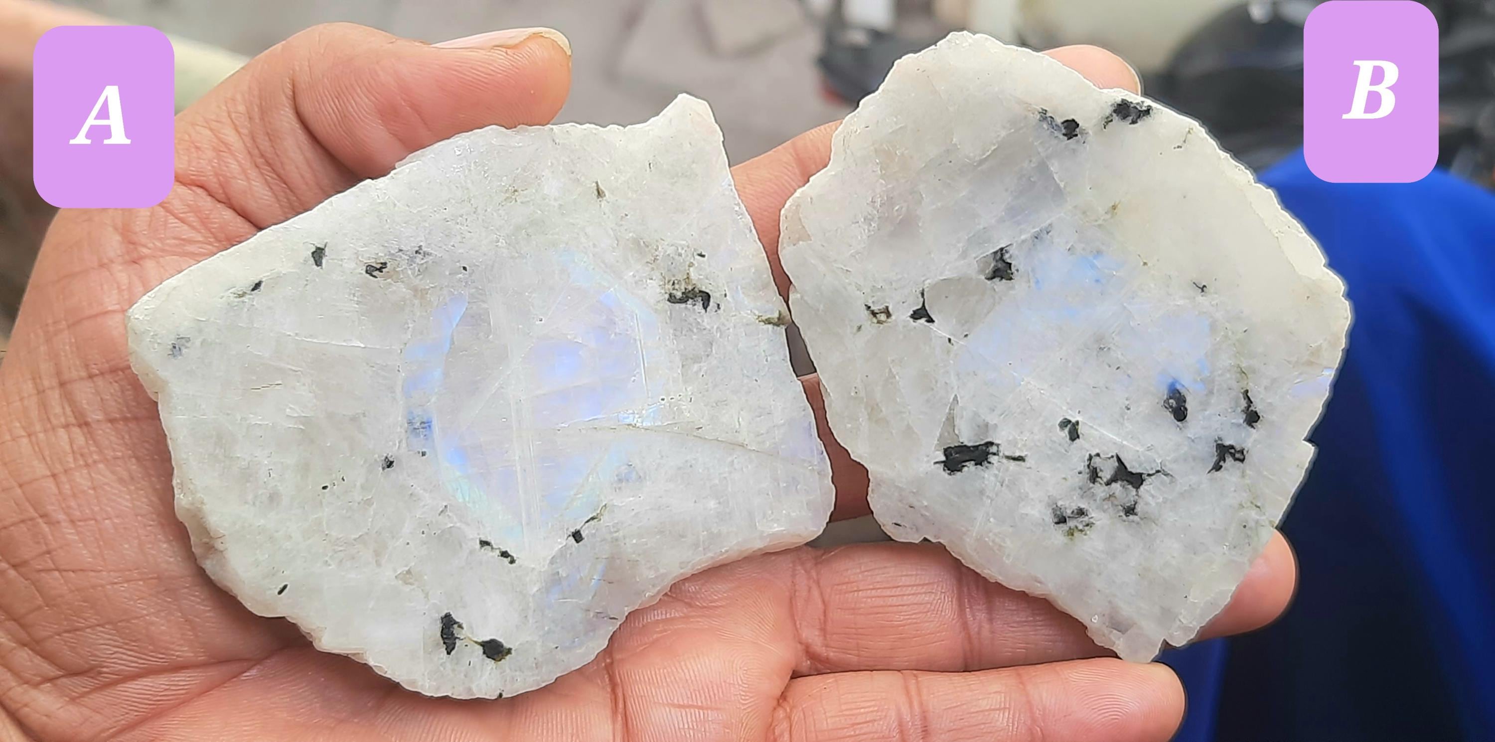 Natural White Rainbow Moonstone Rough,natural Rainbow Specimens,blue Flashy Rainbow Slabs,rough Gemstone,rainbow Raw Material,rainbow Slices