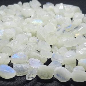 Unpolished White Rainbow Moonstone Rough Gemstone Mix