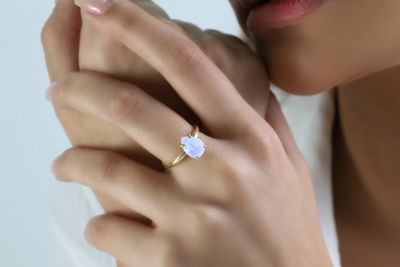18k Gold Pear Ring · Solid Gold Moonstone Ring · Rainbow Moonstone Ring · Teardrop Ring · Custom Stacking Rings