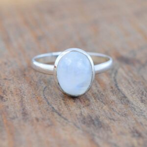 Rainbow Moonstone 925 Sterling Silver Handmade Jewelry Ring