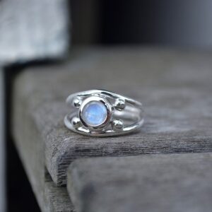 Rainbow Moonstone Ring, Size 5.5, Moonstone Ring,Faceted Moonstone Ring,Faceted Moonstone,Rainbow Moonstone Ring,Sterling Silver,Silver Ring
