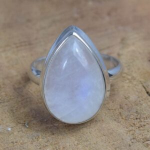 Rainbow Moonstone Ring: Sterling Silver Gemstone Jewelry, June Birthstone