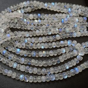 13 Inch Strand,Finest Quality,Rainbow Moonstone Smooth Rondelles,Size.5-5.5mm 13 Inch Strand,Finest Quality,Rainbow Moonstone Smooth Rondelles,Size.5-5.5mm