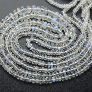 14 Inch Strand,Rainbow Moonstone Smooth Rondelles,Size.3-5mm