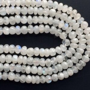 5mm Rainbow Moonstone Plain Rondelle, Rainbow Moonstone Plain Beads For Jewelry, Rainbow White Moonstone Beads (1st To 5st Options)