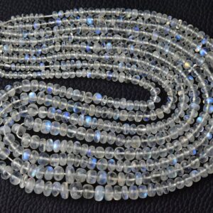 Aaa Natural Rainbow Moonstone Plain Rondelle Beads 3.3mm To 5.5mm Smooth Rondelle Gemstone Beads Moonstone Plain Beads 16 Inch Strand No5685