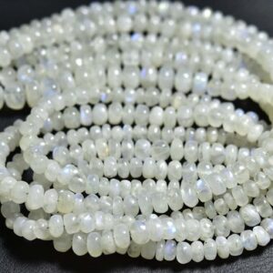 Rainbow Moonstone Rondelle Beads - 13.5 inches - Natural Beautiful Big Smooth Rainbow Moonstone Rondelle Strand - Size is 7 mm #1133 Rainbow Moonstone Rondelle Beads - 13.5 inches - Natural Beautiful Big Smooth Rainbow Moonstone Rondelle Strand - Size is 7 mm #1133