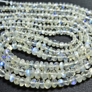 Rainbow Moonstone Rondelle Beads - 14 inches - Natural Smooth Rainbow Moonstone Rondelles Strand - Size is 4-7 mm #1101 Rainbow Moonstone Rondelle Beads - 14 inches - Natural Smooth Rainbow Moonstone Rondelles Strand - Size is 4-7 mm #1101