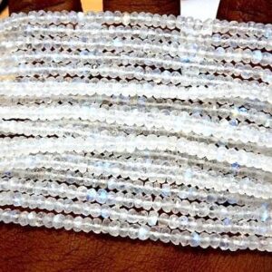 Rainbow Moonstone Beads, 3mm Handcut Heishi Rondelle, 14 Inch Strand