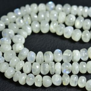 Rainbow Moonstone Rondelle Beads - 7 inches - Natural Beautiful Big Smooth Rainbow Moonstone Rondelle - Size is 7.5- 7 mm #1135 Rainbow Moonstone Rondelle Beads - 7 inches - Natural Beautiful Big Smooth Rainbow Moonstone Rondelle - Size is 7.5- 7 mm #1135
