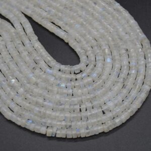 Rainbow Moonstone Gemstone Irregular Beads - Flat Heishi Rondelle Disc Spacer - 6mm X 2.5mm - 5mm - 13" Strand