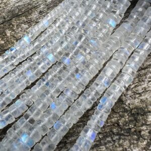 Rainbow Moonstone handcut Smooth round heishi Rondelle Beads 5mm approx handcut Glowing Moonstone  Gemstone Beads