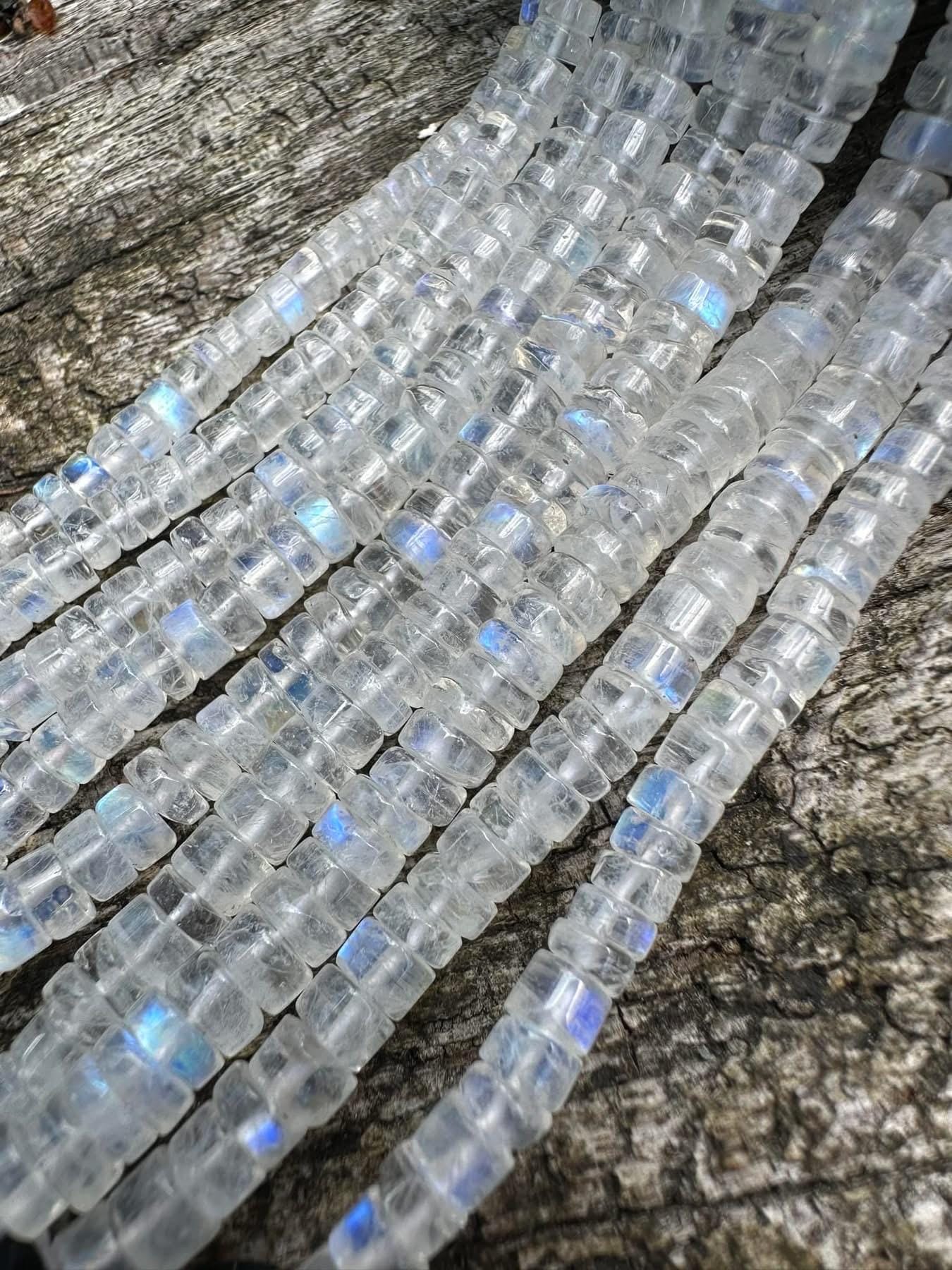 Rainbow Moonstone Handcut Smooth Round Heishi Rondelle Beads 5mm Approx Handcut Glowing Moonstone Gemstone Beads Rainbow Moonstone Handcut Smooth Round Heishi Rondelle Beads 5mm Approx Handcut Glowing Moonstone Gemstone Beads