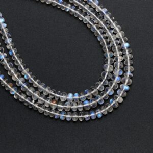 Natural Rainbow Moonstone Smooth Roundel Beads, 3 Mm To 5 Mm, Rainbow Beads, Moonstone Strand, 8 Inch/16 Inch Full Strand, Per Strand Price