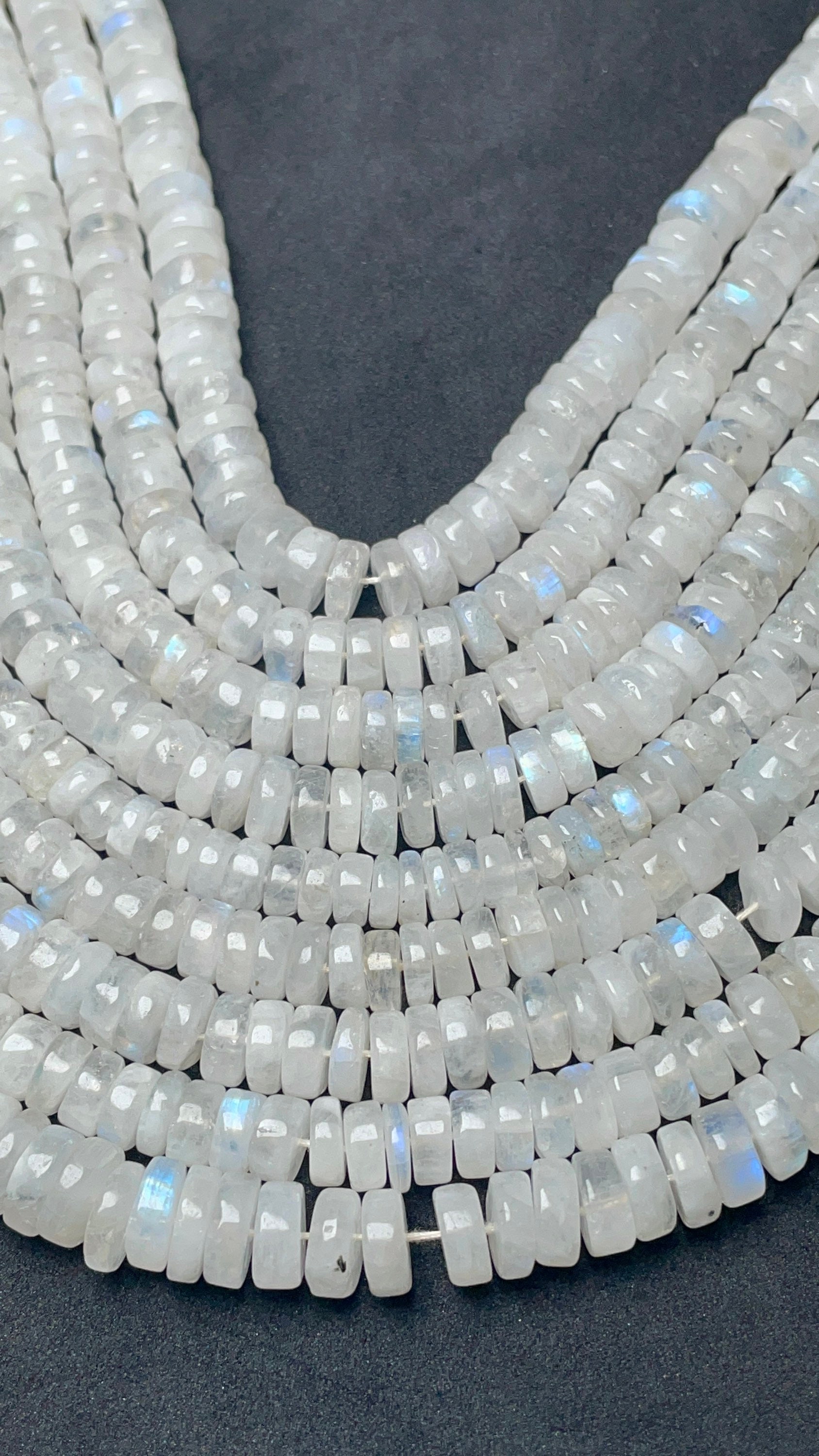 Natural Rainbow Moonstone Smooth Tyre Gemstone Beads, 6-7 Mm Blue Flashy Rainbow, 13 Inch Moonstone Beads An Amazing Item For Jewelry Making Natural Rainbow Moonstone Smooth Tyre Gemstone Beads, 6-7 Mm Blue Flashy Rainbow, 13 Inch Moonstone Beads An Amazing Item For Jewelry Making