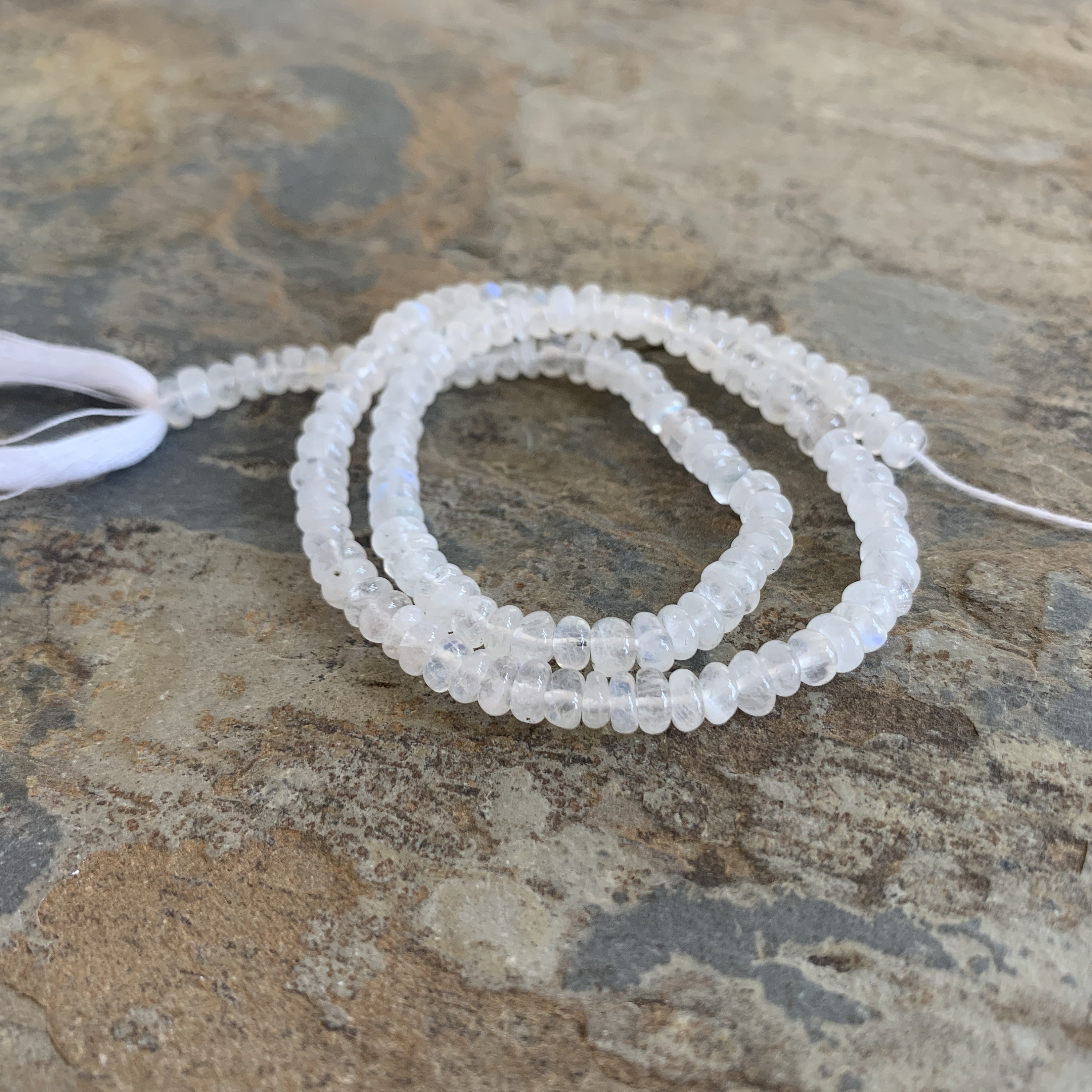 Rainbow Moonstone Rondelles, Moonstone Beads, Choose 3.5 Or 4.5mm, 13 Inch Strand