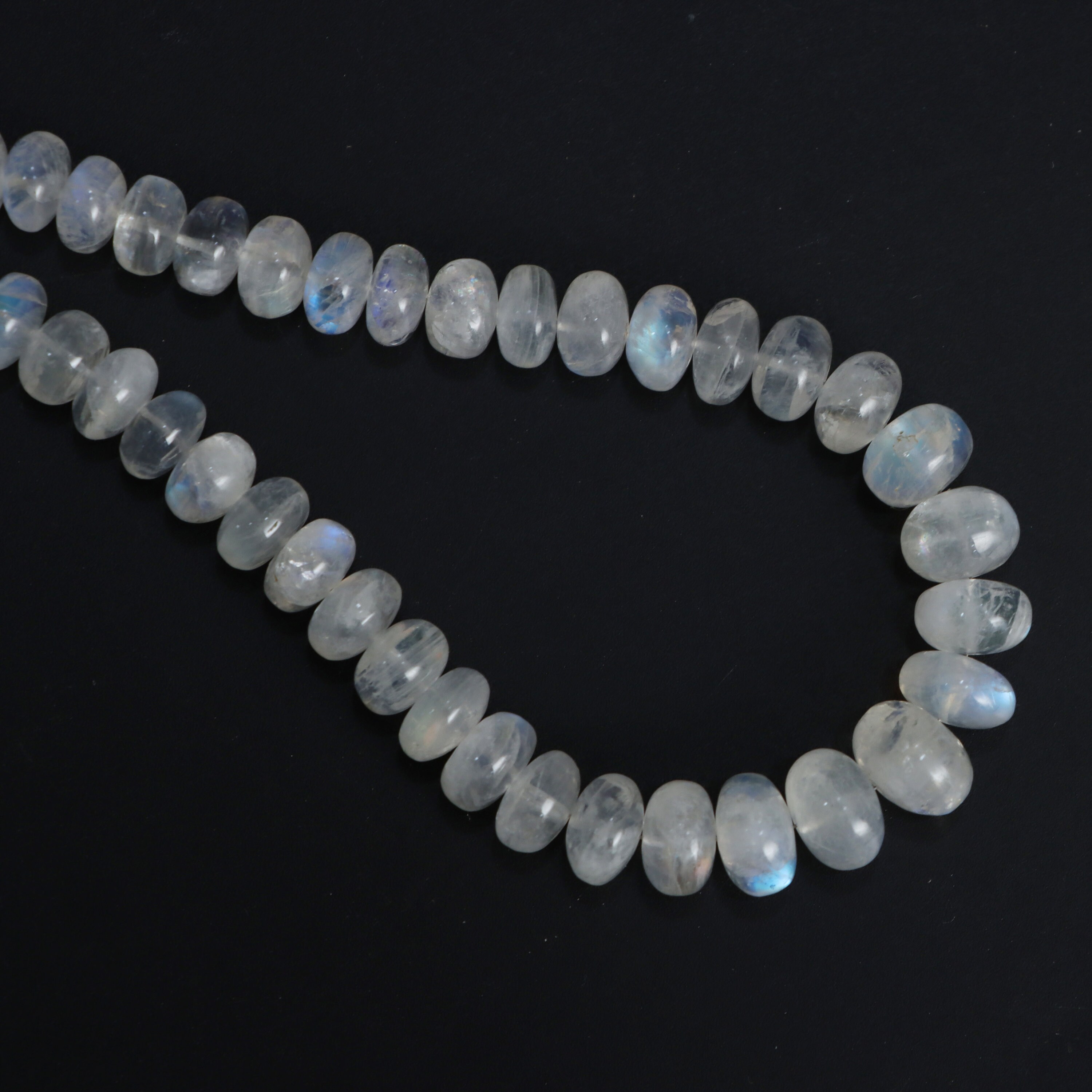 Rainbow Moonstone Smooth Rondelle Beads, 9 Mm To 12 Mm, Rainbow Moonstone Jewelry Making Beads, 16 Inches Full Strand, Price Per Strand