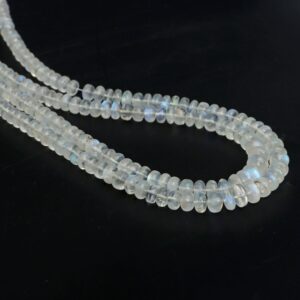 Rainbow Moonstone Smooth Rondelle Beads, 6 Mm To 8 Mm, Plain Rondelle Moonstone, Plain Moonstone Beads, 18 Inch Strand, Price Per Strand