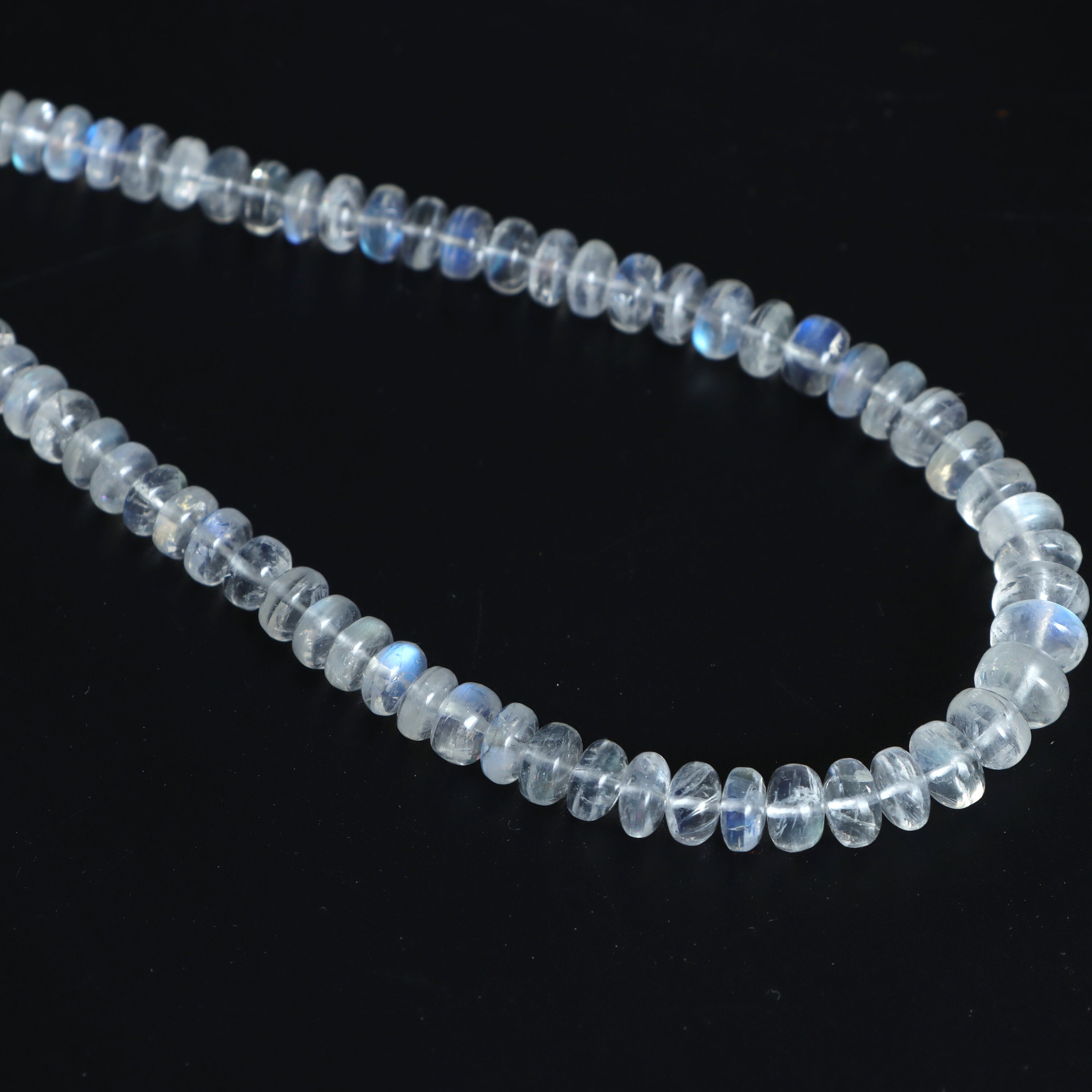 Rainbow Moonstone Smooth Rondelle Beads, 5 Mm To 7.5 Mm, Rainbow Moonstone Jewelry Making Beads, 16 Inches Full Strand, Price Per Strand