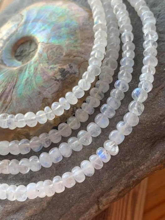 Rainbow Moonstone Smooth Rustic Rondelle Round Beads 4 Mm Handcut / Glowing Moonstone  Gemstone Beads