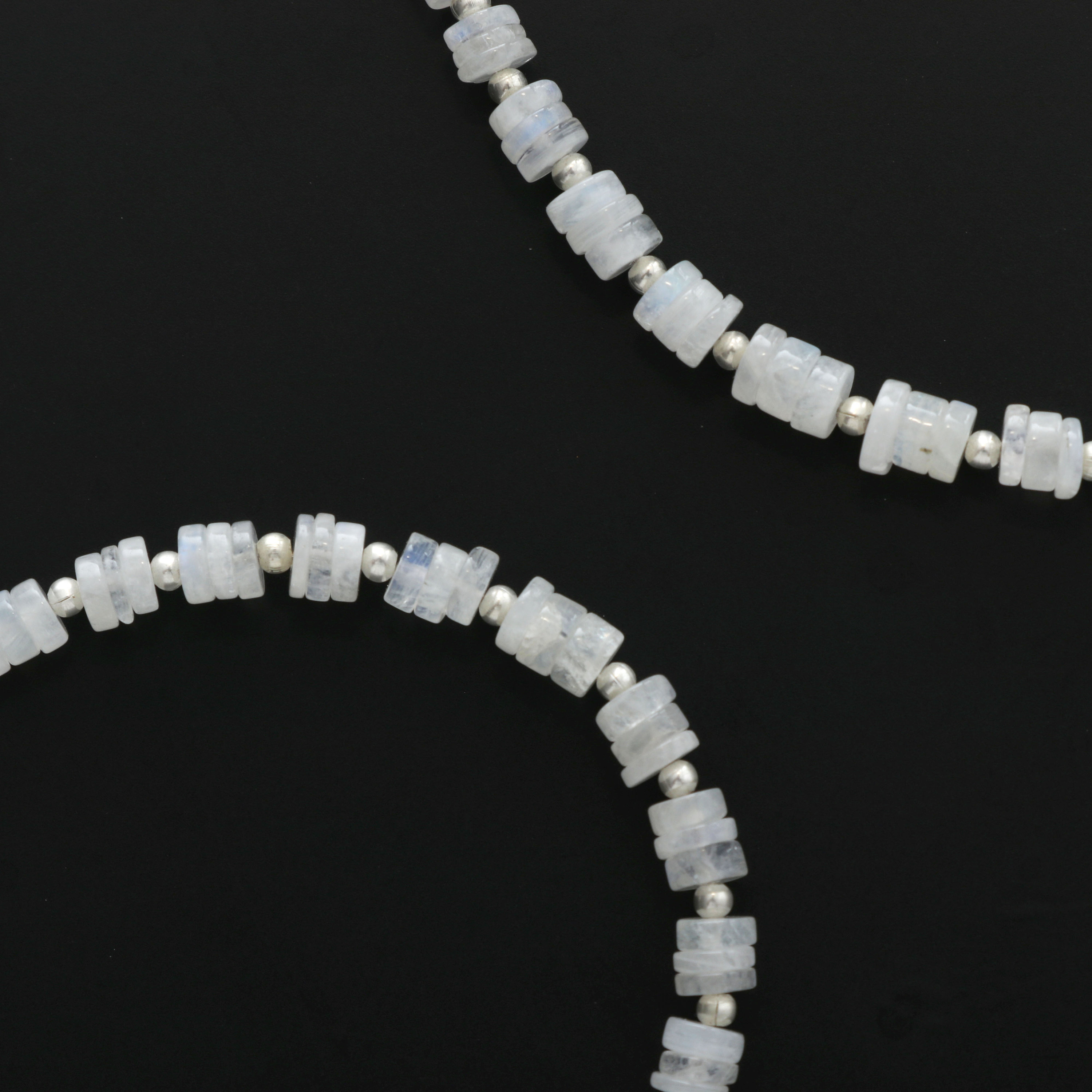 Rainbow Moonstone Smooth Tyre - 4 Mm To 5 Mm - Rainbow Moonstone - Gem Quality , 8 Inch Full Strand, Price Per Strand