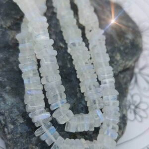 Rainbow Moonstone Rondelle Square Heishi rondelle  Beads 4-5mm  / Natural Moonstone Beads  Moonstone  Gemstone Beads Spacer beads