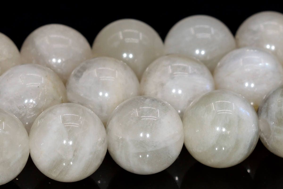 11-12mm Rainbow Moonstone Beads Grade B+ Genuine Natural Gemstone Full Strand Round Loose Beads 15" Bulk Lot 1,3,5,10 And 50 (104231-1152)