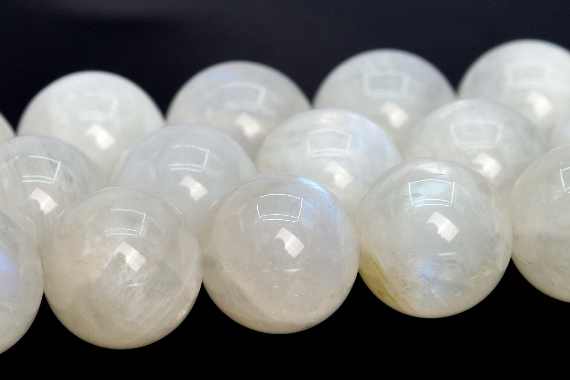 11-12mm Rainbow Moonstone Beads Grade A Genuine Natural India Gemstone Full Strand Round Loose Beads 16" Bulk Lot 1,3,5,10,50 (105962-1796)