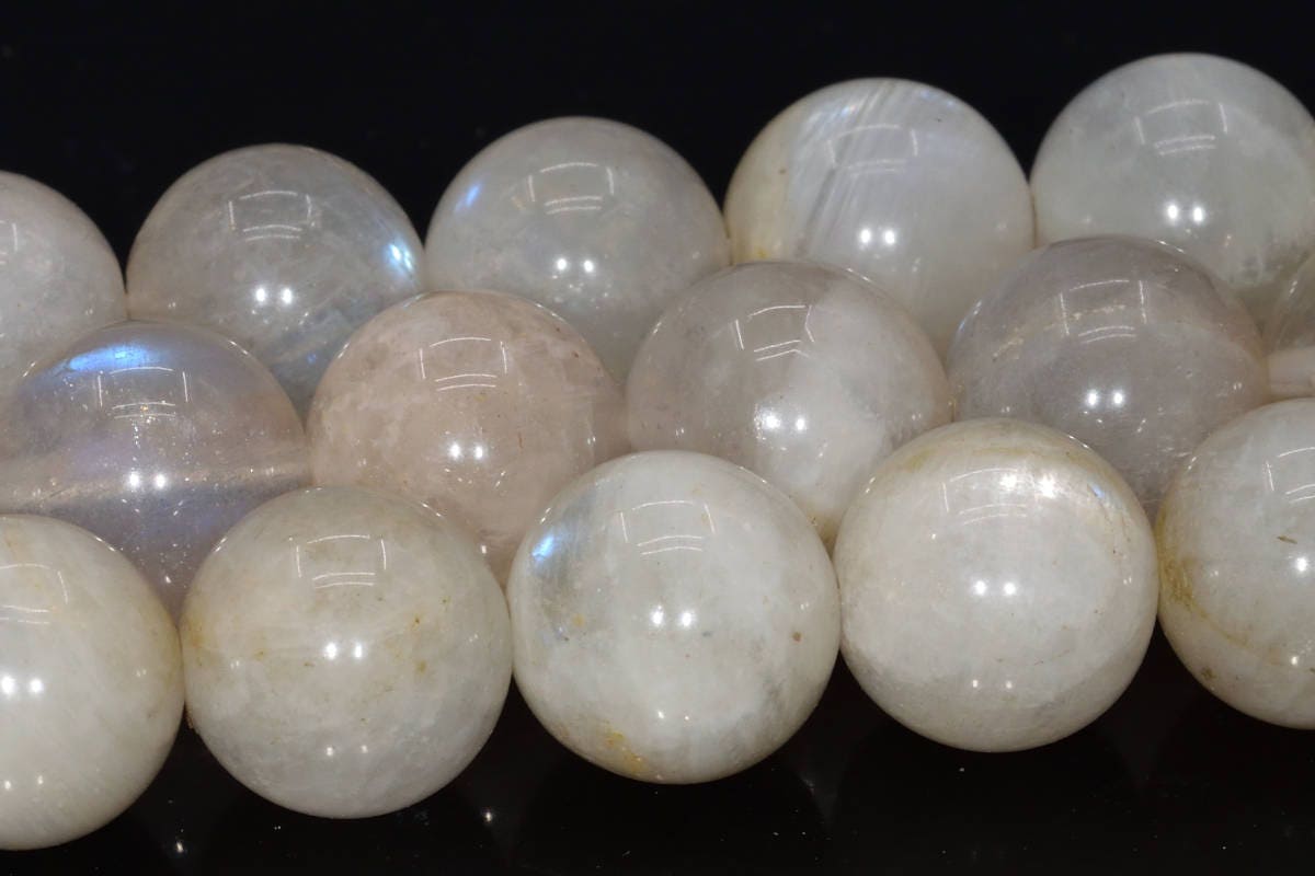 12mm Rainbow Moonstone Beads Grade B Genuine Natural Gemstone Full Strand Round Loose Beads 15" (104211-1147)