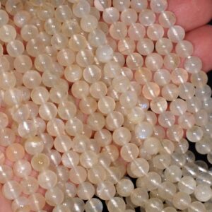 6mm Rainbow Moonstone Gemstone, Milky, Round 6mm Loose Beads 16 inch Full Strand LOT 1,2,6,12 and 50 (90191675-181) 6mm Rainbow Moonstone Gemstone, Milky, Round 6mm Loose Beads 16 inch Full Strand LOT 1,2,6,12 and 50 (90191675-181)