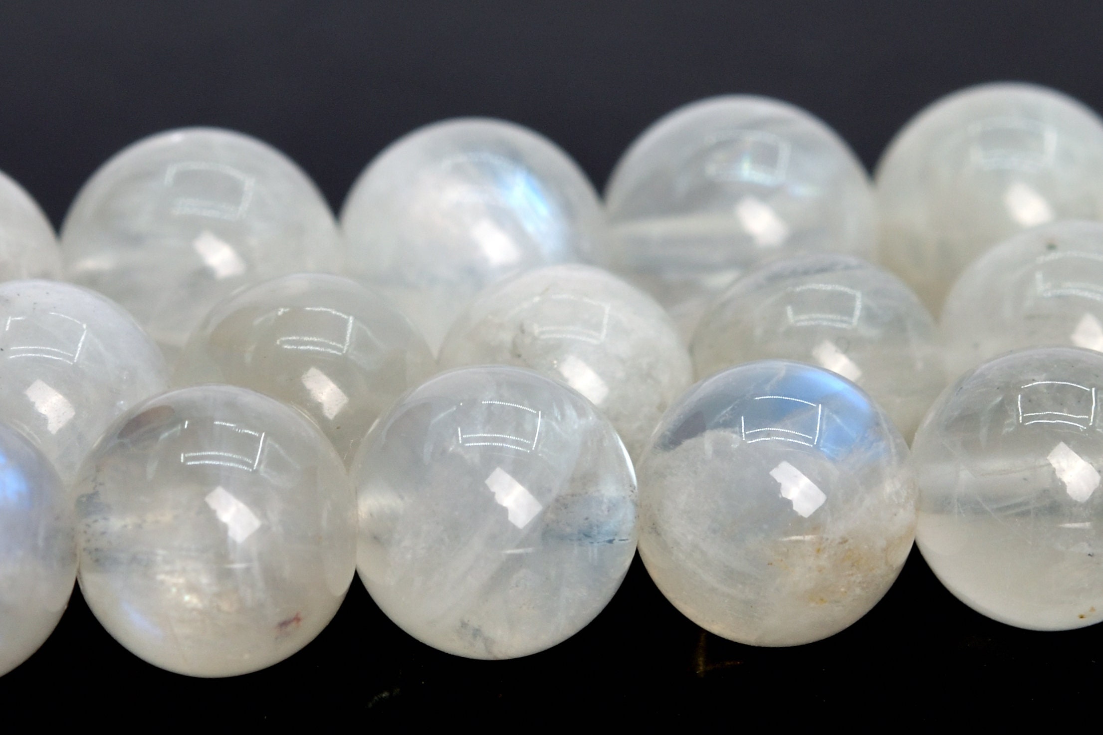 9mm Translucent Rainbow Moonstone Beads A Genuine Natural India Gemstone Full Strand Round Loose Bead 15" Bulk Lot 1,3,5,10,50 (105979-1801)