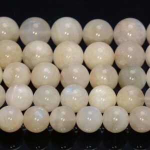 Sale !!! Genuine Rainbow Moonstone Milky White Gemstone 10mm 11mm 12mm 13mm 14mm 15mm 16mm Round Loose Beads Full Strand (a220)