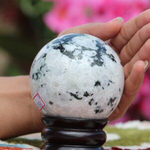 75MM Flashy Rainbow Moonstone Sphere: Healing Crystal Ball
