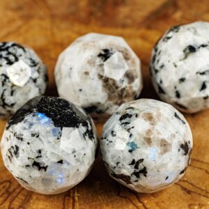 Rainbow MOONSTONE Crystal Faceted Sphere - Crystal Ball, Housewarming Gift, Home Decor, E2062
