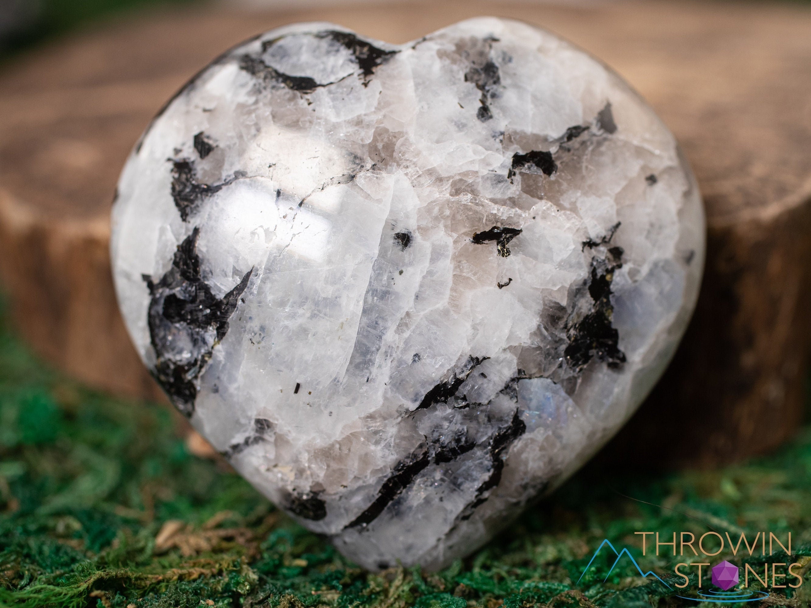 Rainbow Moonstone Crystal Heart - Self Care, Mom Gift, Home Decor, Healing Crystals And Stones, E1823