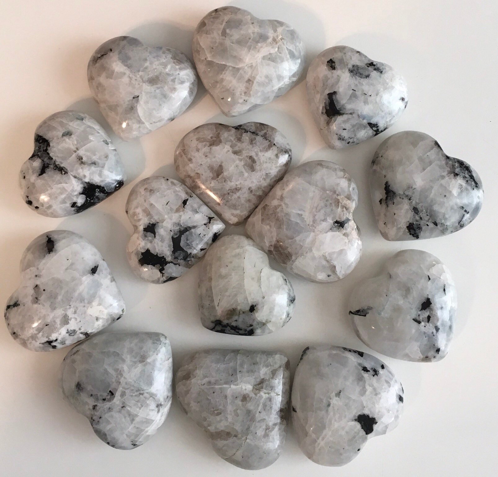 Rainbow Moonstone Gemstone Heart,healing Crystals And Stones,  Stone Of New Beginnings