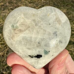 Rainbow Moonstone Heart: Blue Flash Crystal Gemstone Decor #2