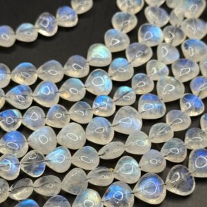 Rainbow Moonstone Hearts Smooth Center Drilled