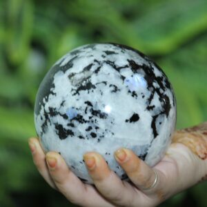 Large Rainbow Moonstone Sphere: Flashy Blue Crystal Ball, Meditation Decorative ( 115MM, 2250G )