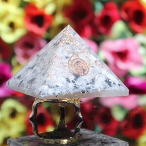 Rainbow Moonstone Orgonite Pyramid: Reiki Aura Chakra Healing (75MM)