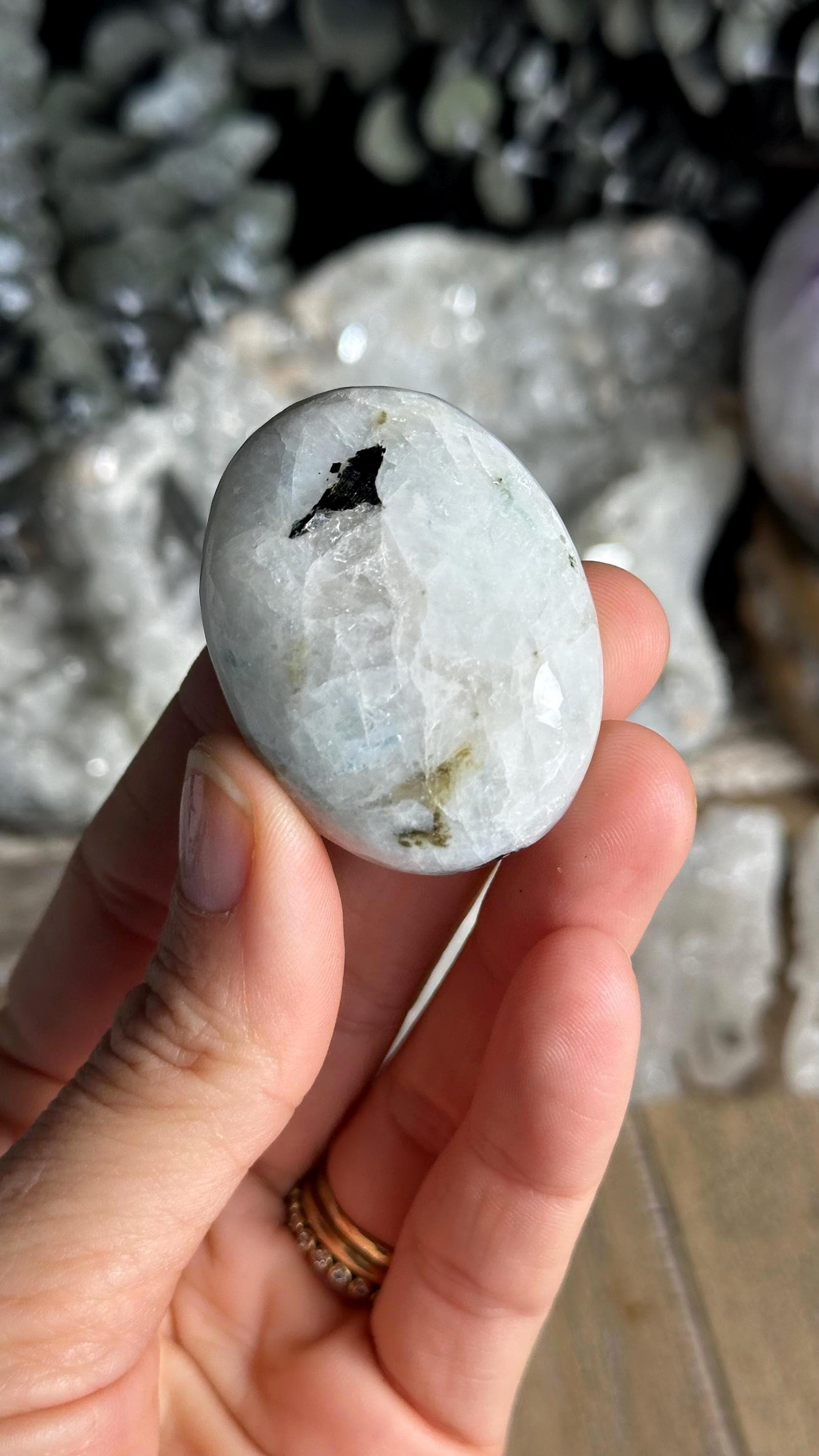 Rainbow Moonstone Palm Stone