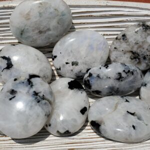 Rainbow Moonstone Palm Stones for Balance and Harmony, Moonstone Crystal for Intuition, Psychic Abilities, Love and Fertility Stone