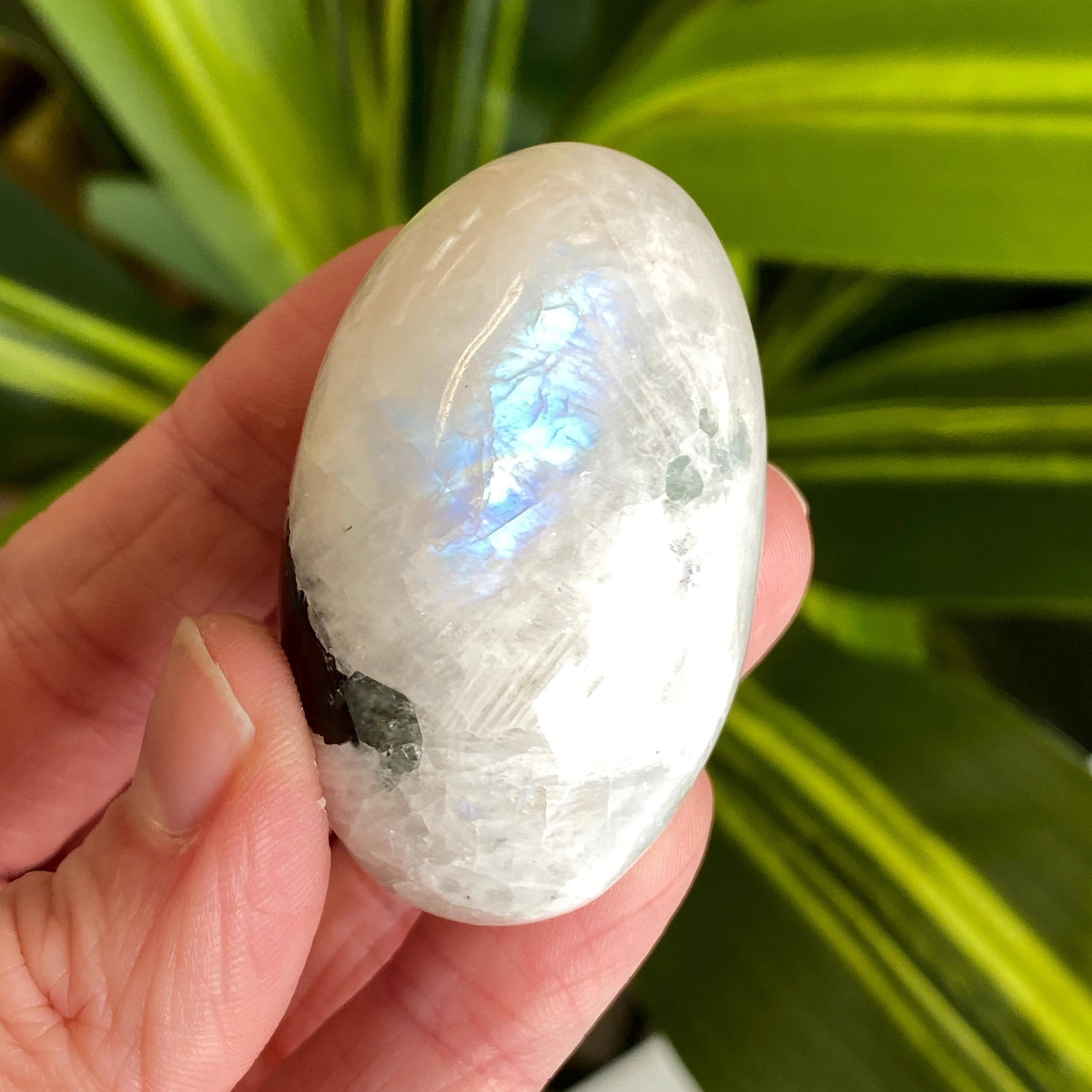Moonstone Palmstone, Shiva, Rainbow Moonstone, Exact Shown