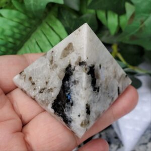 Rainbow Moonstone Pyramids for Wealth and Good Luck, Psychic Protection Stone, Balance and Harmony Pyramids, Chakra Aligning Pyramid Stone