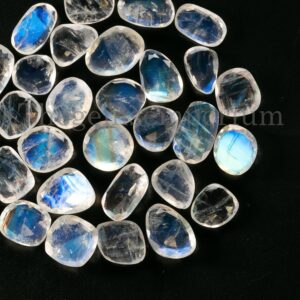 Rainbow Moonstone Rose Cut Polki Slices, Loose Gemstones
