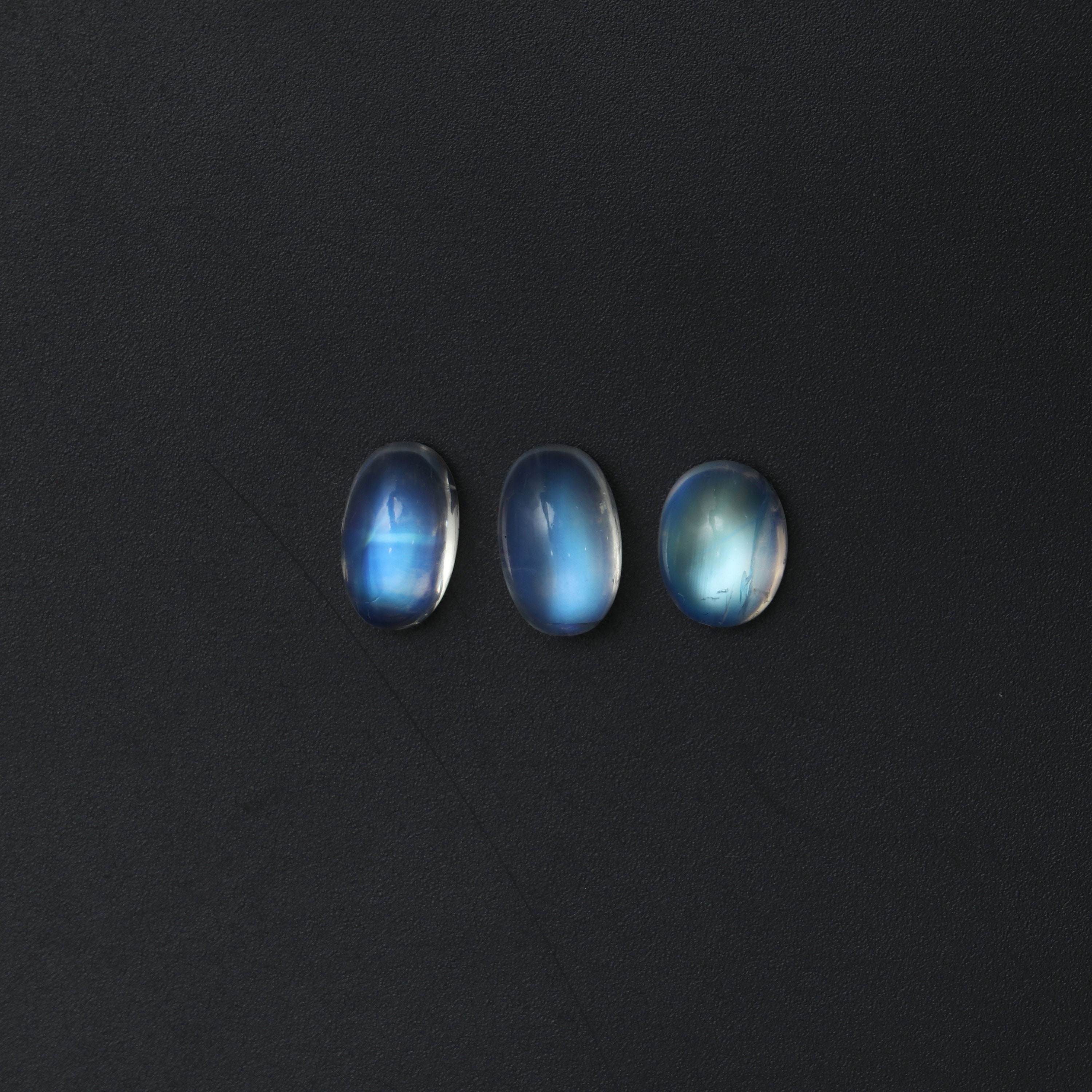 Rainbow Moonstone Smooth Oval Loose Gemstone, 8x10 Mm To 7.5x12 Mm, Rainbow Moonstone Jewelry Handmade Gift For Women, Set Of 3 Pieces