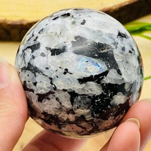 Rainbow Moonstone Sphere, Crystal Ball, Stress Reliever, Healing Stone, 2"- 2.5" (50 - 60 Mm)