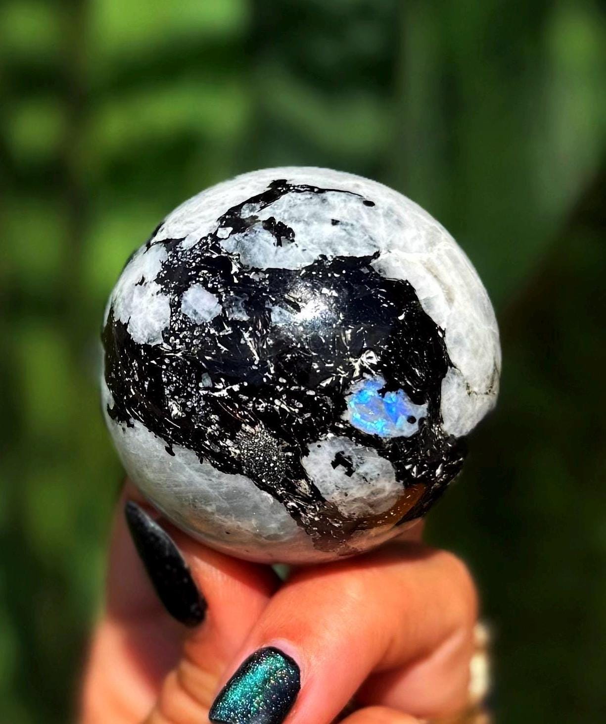 Rainbow Moonstone Sphere W/ Stand - Total Chakra Activation & Higher Consciousness - Moonstone Crystal - Healing Crystal