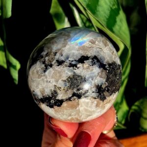 Rainbow Moonstone Sphere w/ stand - for Chakra Activation & Higher Consciousness - Moonstone crystal